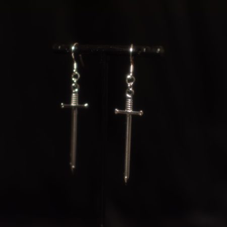 Silver Sword Earrings