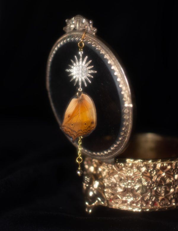 Golden Moth Earrings